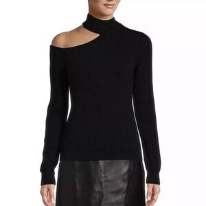 Antonio Melani 100%Cashmere Sweater Women's Tina Cutout Black Size L Org $149